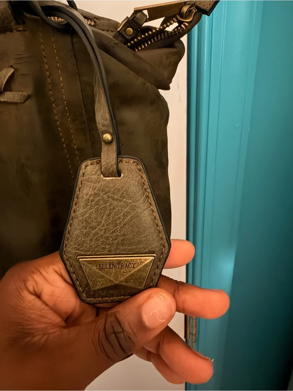 Olive Green Women's Tote Bag - Suede Shoulder Bag